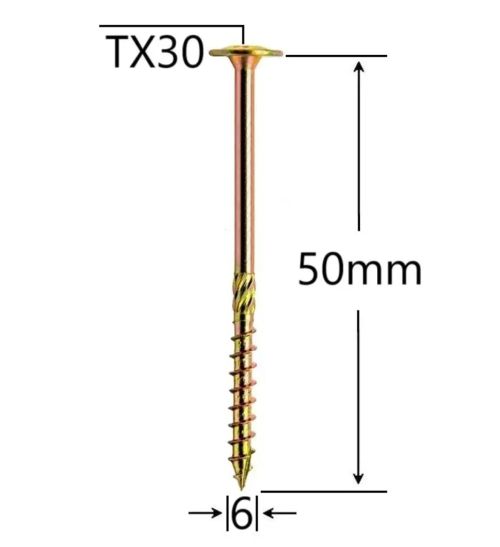 Surub Dulgherie Cap Plat 6×50 – 100buc/cutie