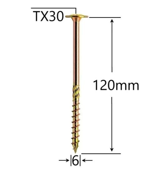 Surub Dulgherie Cap Plat 6×120 – 100buc/cutie